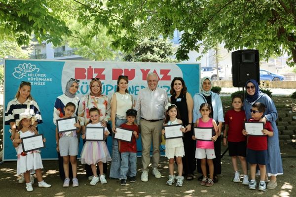 Nilüferli çocuklar kütüphanede okula hazırlandı