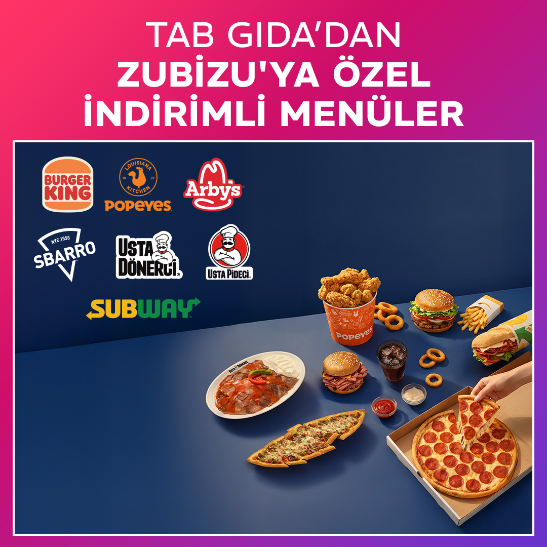 TAB Gıda restoranlarında ZUBİZU üyelerine özel avantajlı menüler