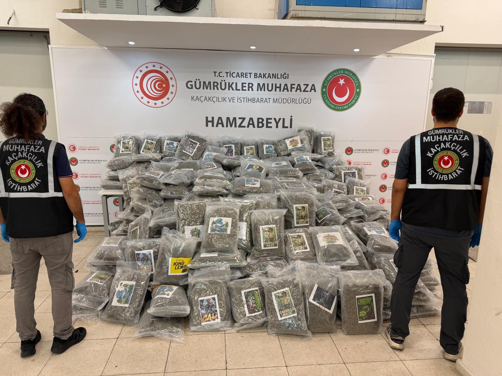 Hamzabeyli Gümrük Kapısı’nda 287 kilo 910 gram esrar ele geçirildi