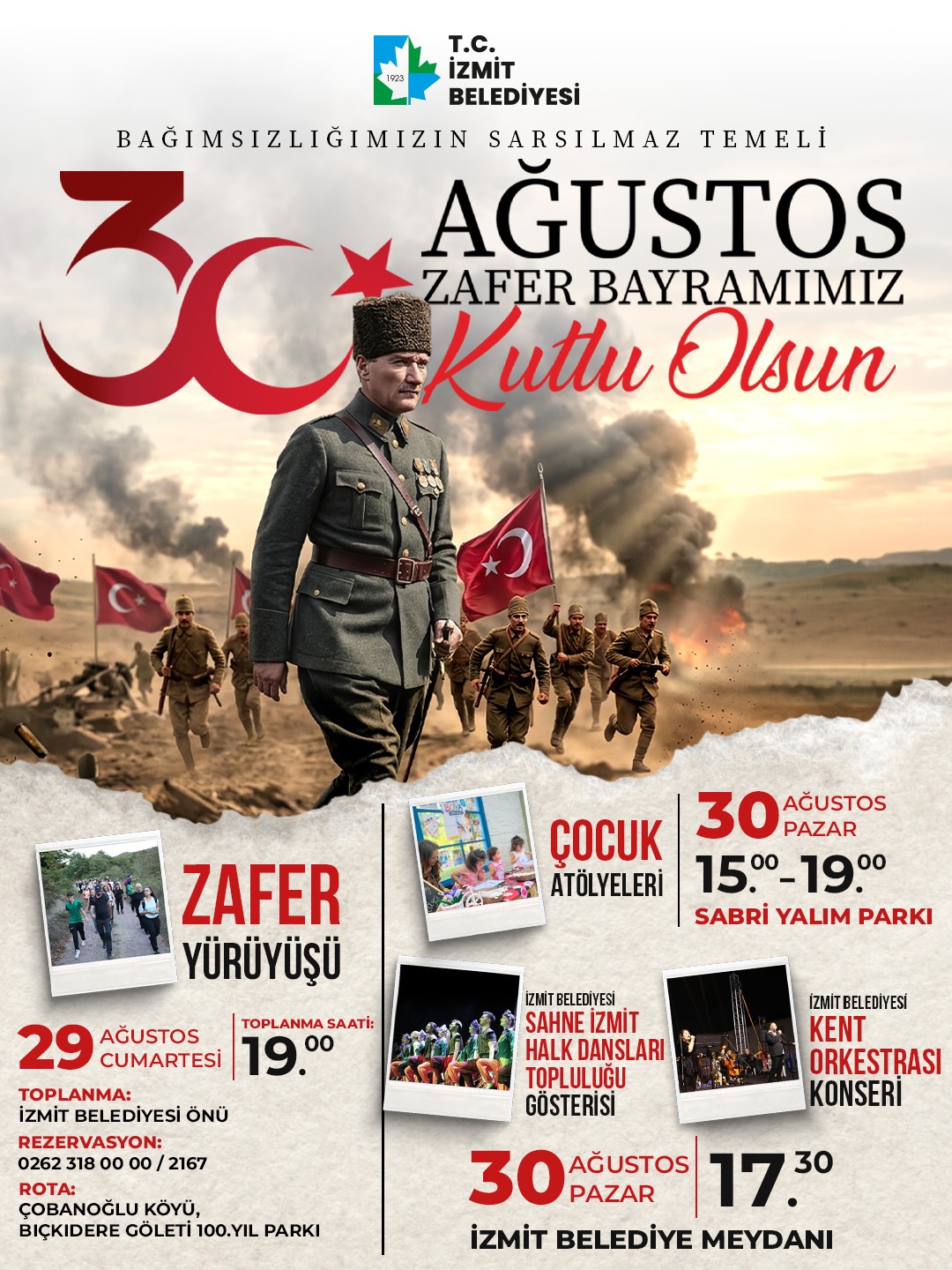 İzmit’te 30 Ağustos Zafer Bayramı için kutlama programı