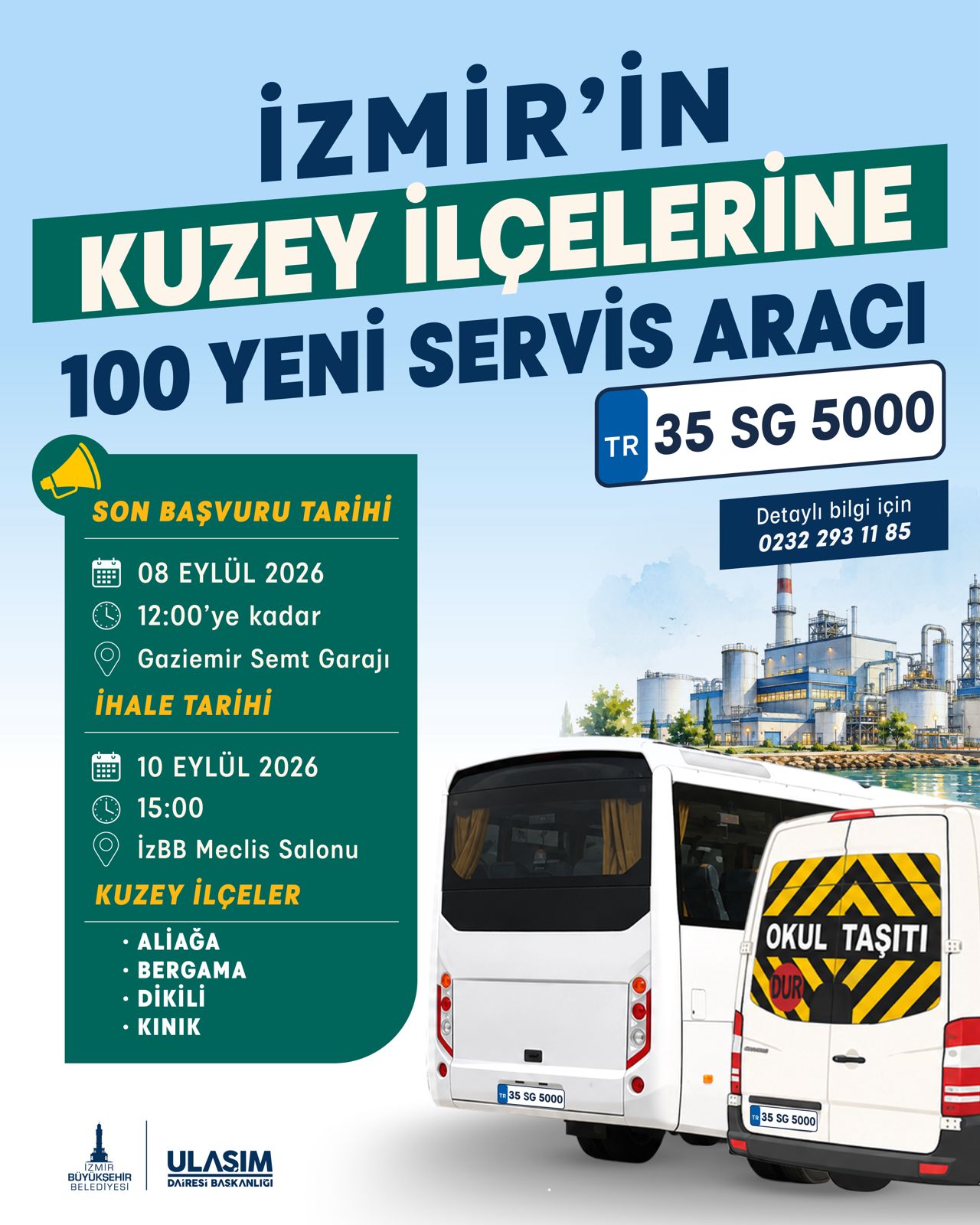 İzmir’e 400 yeni servis aracı plakası