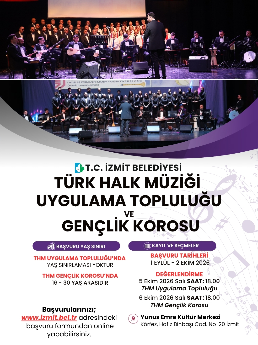 İzmit Belediyesi Türk Halk Müziği toplulukları için başvurular başlıyor