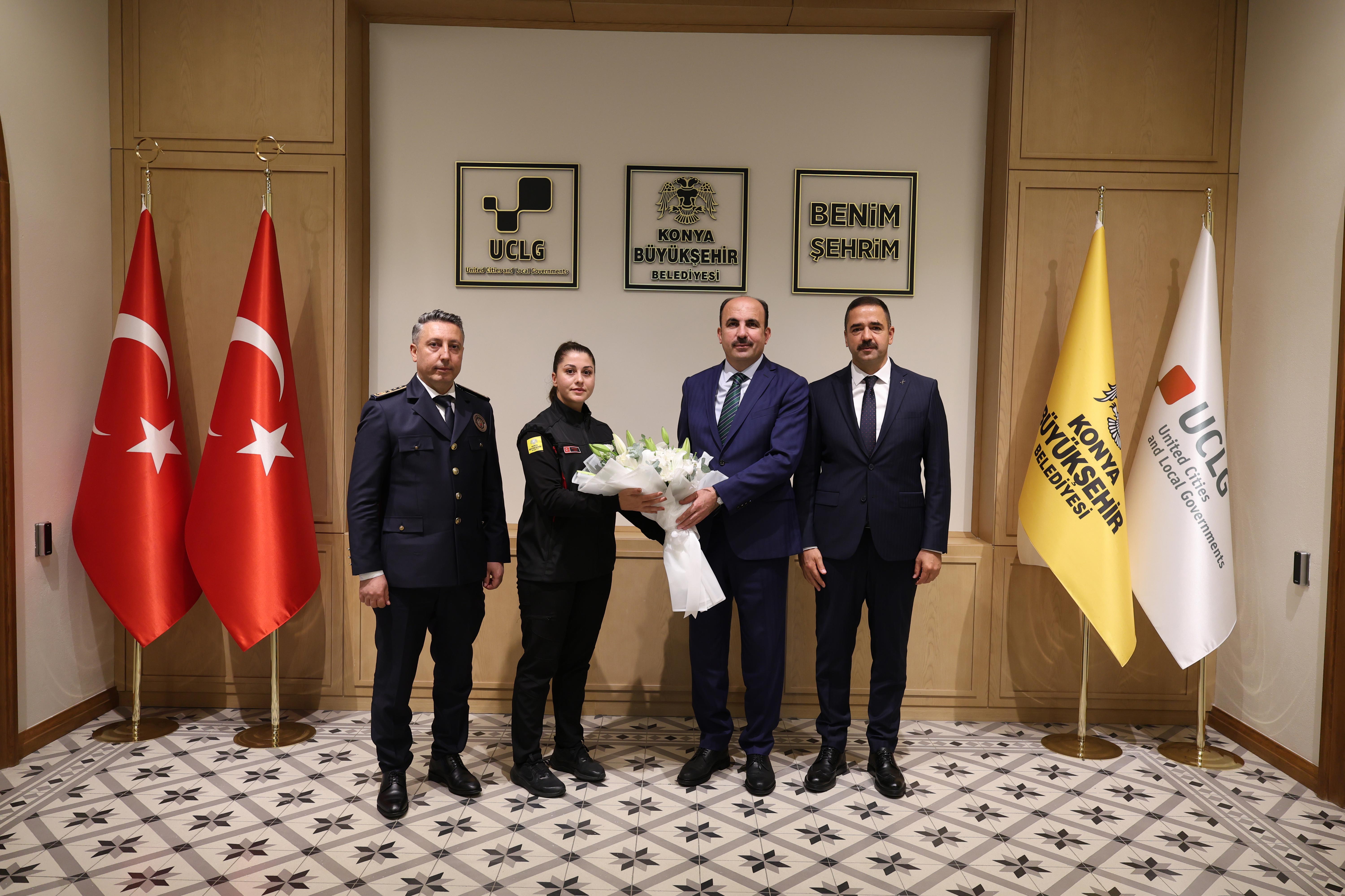 Konya İtfaiye Teşkilatı’ndan Başkan Altay’a ziyaret