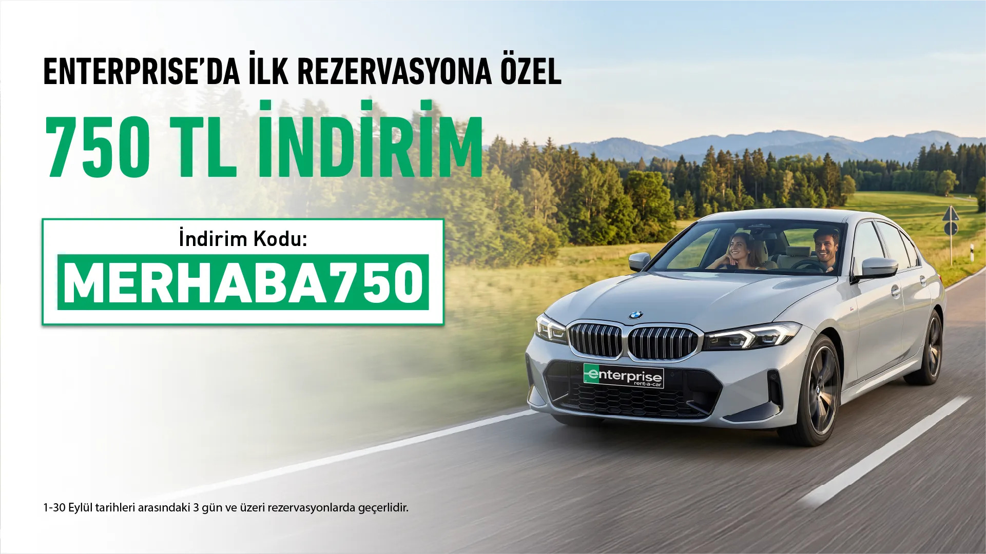 Enterprise Türkiye’den ilk rezervasyona özel 750 TL hediye çeki fırsatı