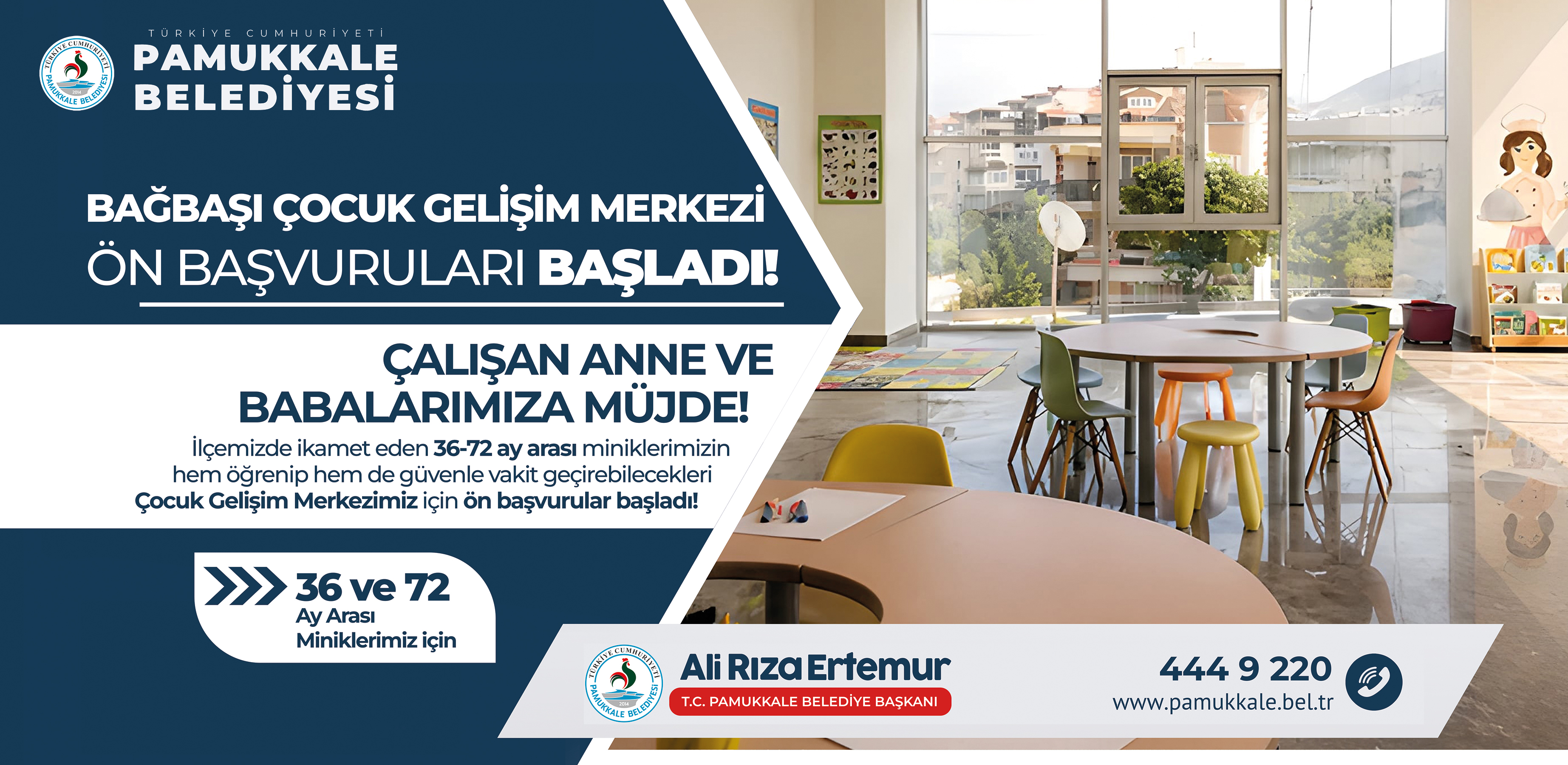 Pamukkale’de Bağbaşı Çocuk Gelişim Merkezi için ön başvurular başladı