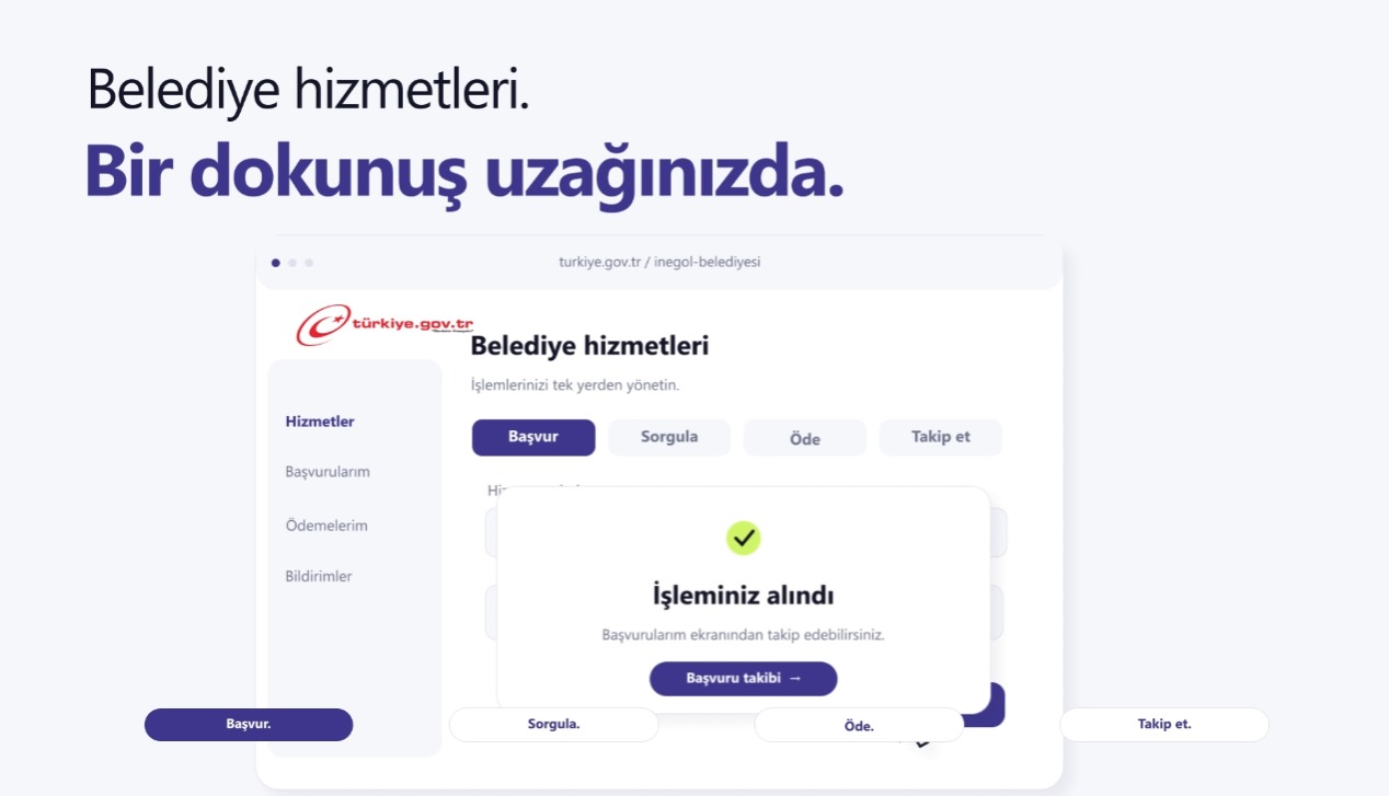 İnegöl Belediyesi’nin e-Devlet hizmetlerinde 507 bin 701 işlem gerçekleştirildi
