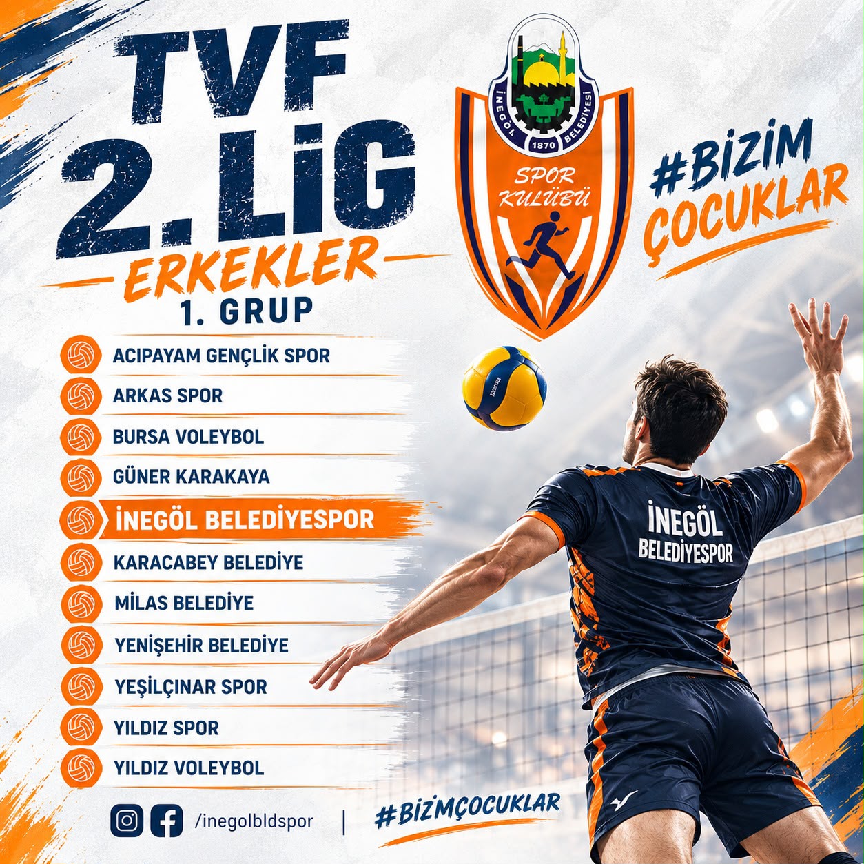 İnegöl Belediyespor erkek voleybol takımı yeni sezon hazırlıklarına başlıyor