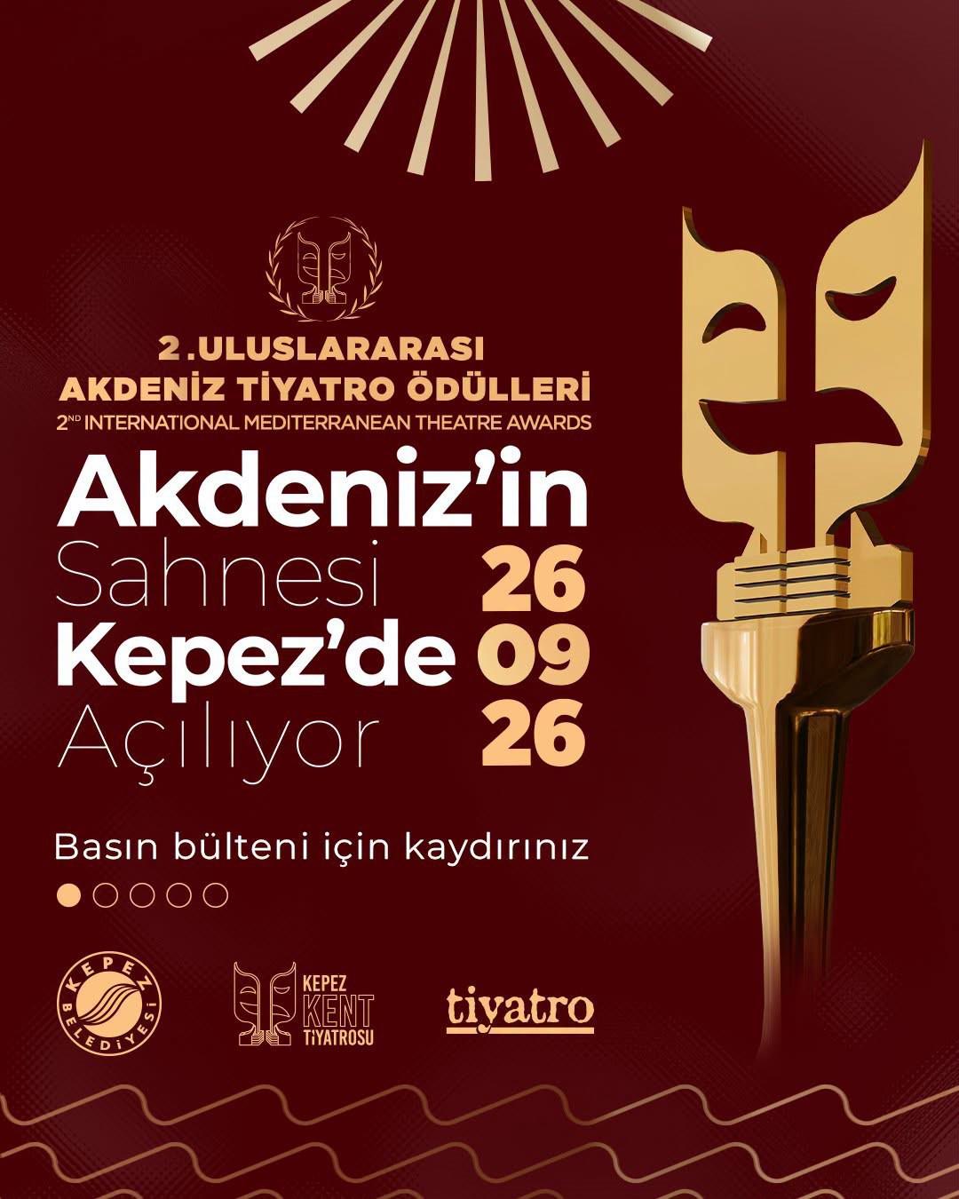 2. Uluslararası Akdeniz Tiyatro Ödülleri Kepez’de sahiplerini bulacak