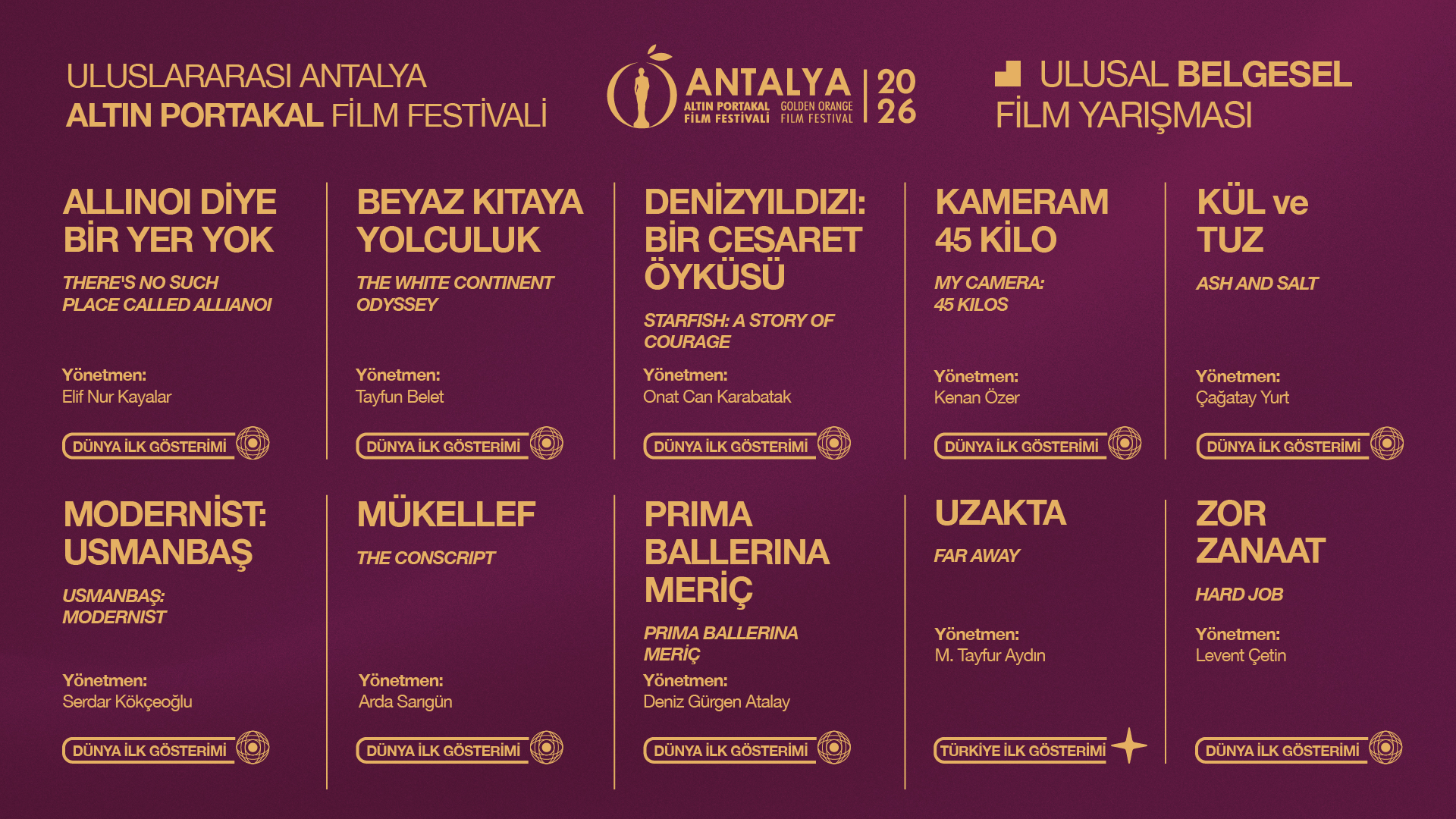 63. Antalya Altın Portakal Film Festivali’nde yarışacak filmler açıklandı