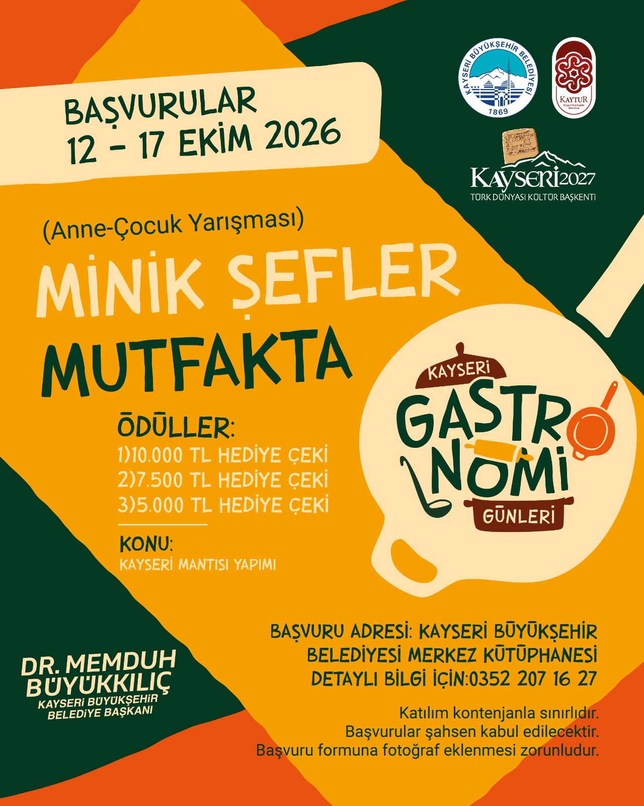 4. Kayseri Gastronomi Günleri’nde yemek yarışmaları düzenlenecek