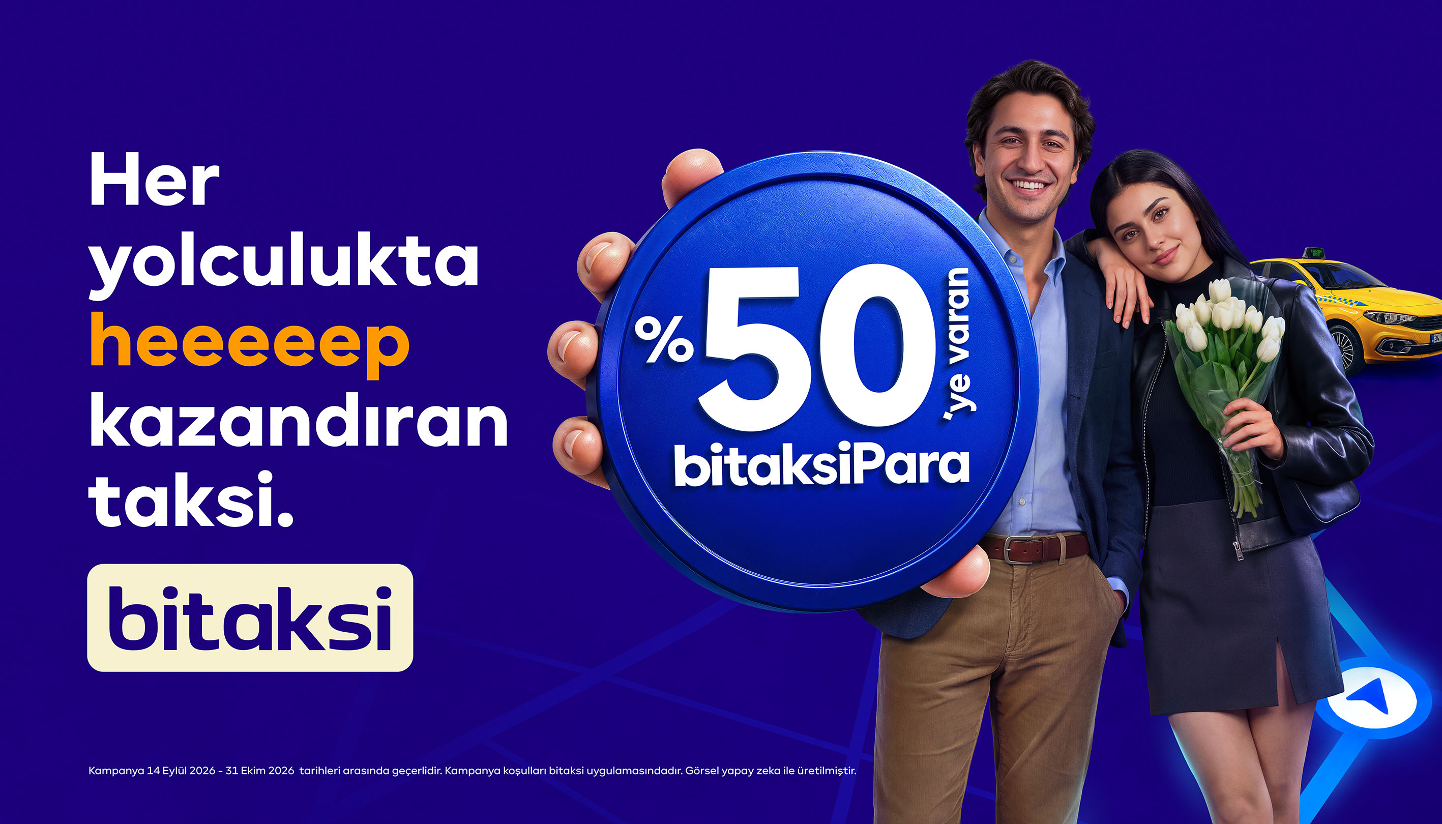 Bitaksi’den her yolculukta yüzde 50’ye varan bitaksiPara kampanyası