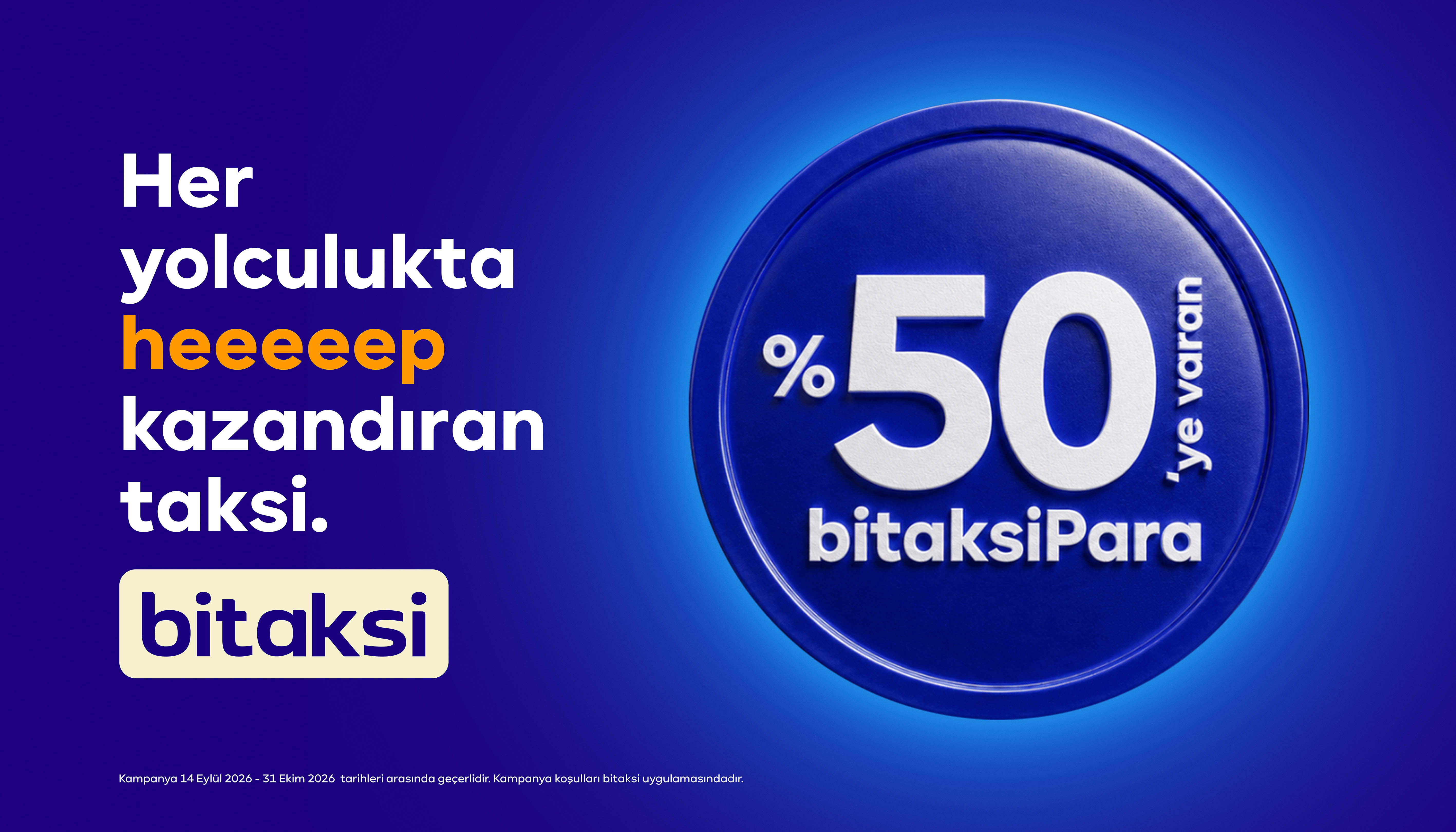 Bitaksi’den her yolculukta yüzde 50’ye varan bitaksiPara kampanyası