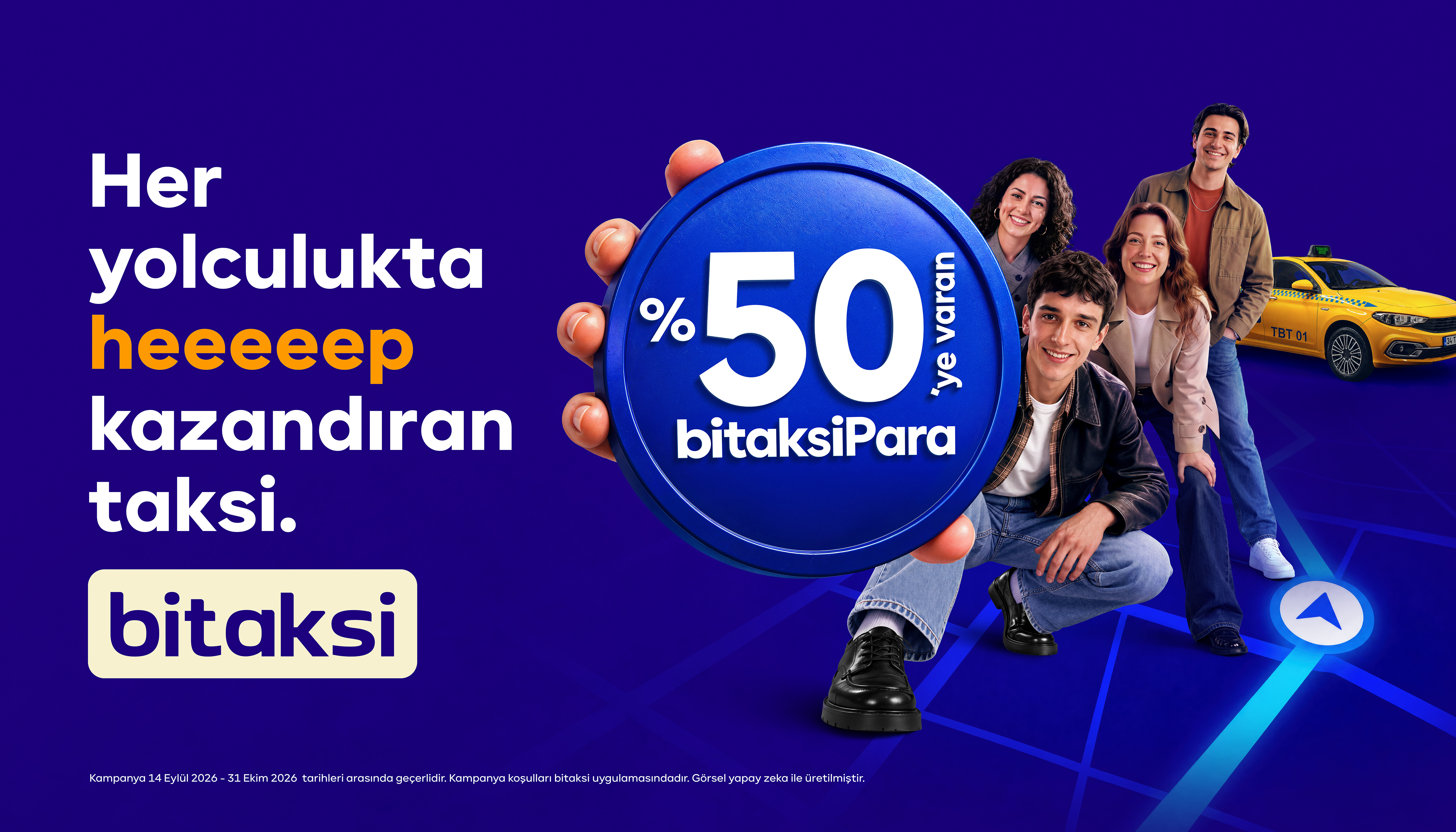 Bitaksi’den her yolculukta yüzde 50’ye varan bitaksiPara kampanyası